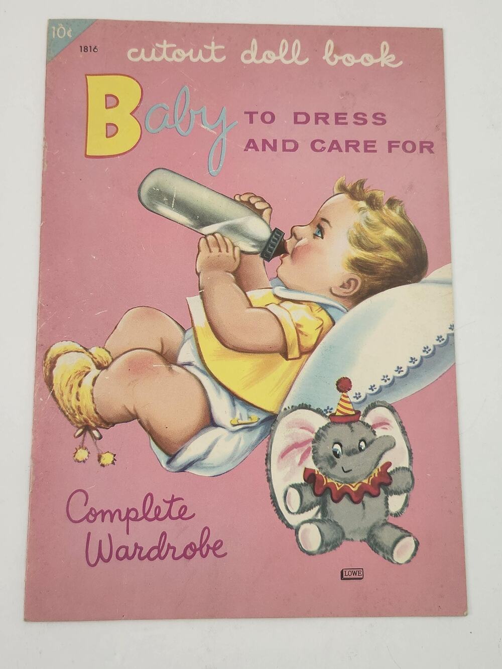 Vintage Baby to Dress Cutout Doll Book Retro Lowe Mid-Century Uncut Nursery